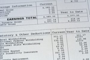 Up,close,of,paystub